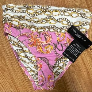 NWT Carmen Marc Valvo Pink Multi Baroque Chain Bikini Bottom Medium